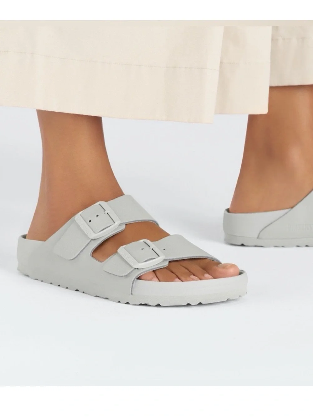 Birkenstock Arizona Exquisite Leather Sandals in Mineral Gray size 41 NEW